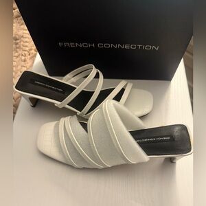 French Connection White Strappy Heels